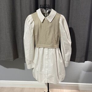 Missguided Houndstooth and White Dress